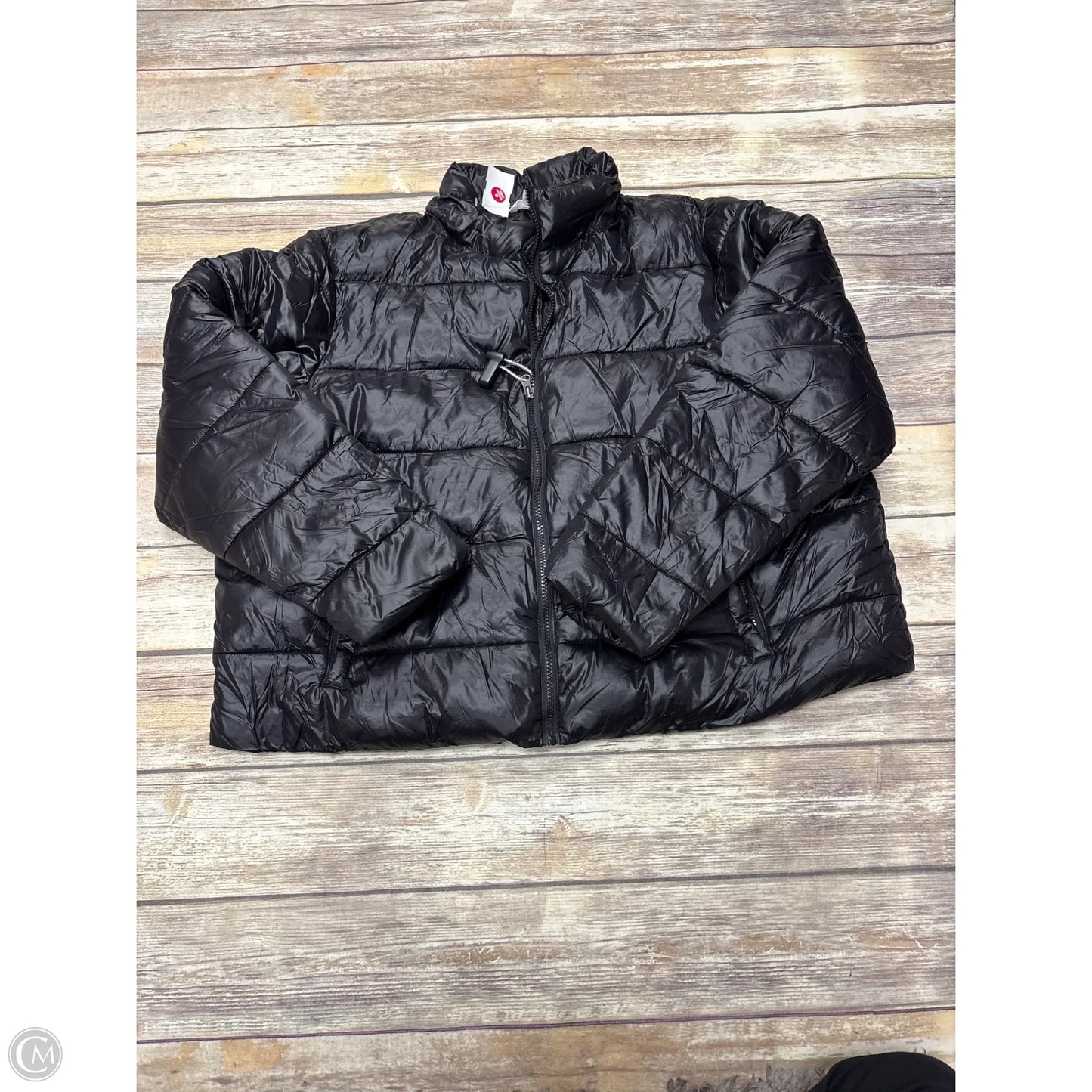 Jacket Puffer & Quilted By Time And Tru In Black, Size: 1x