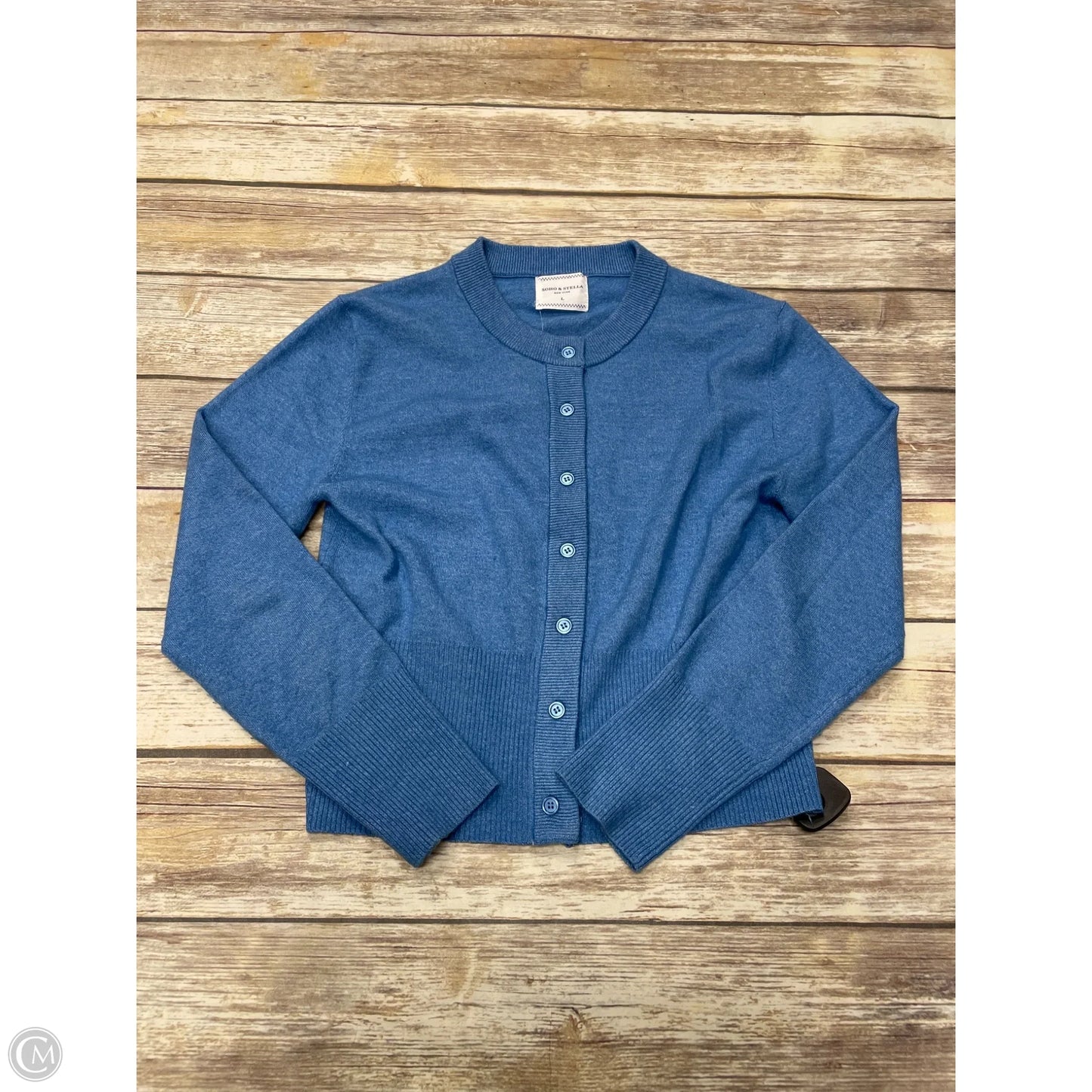 Cardigan By Clothes Mentor In Blue, Size: L