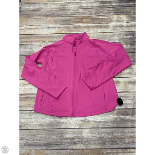 Athletic Jacket By Tek Gear In Pink, Size: Xxl