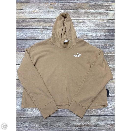 Athletic Sweatshirt Hoodie By Puma In Tan, Size: M