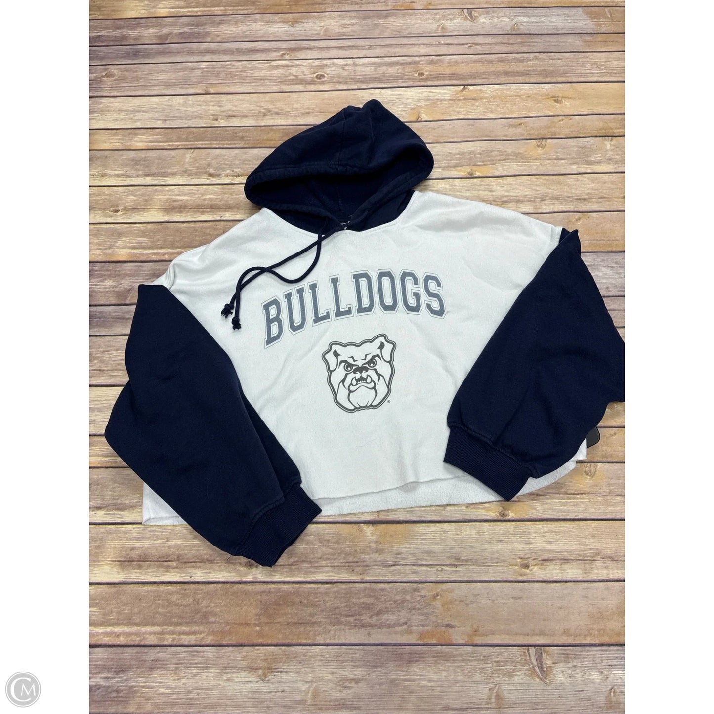 Sweatshirt Hoodie By Cme In Blue & White, Size: L