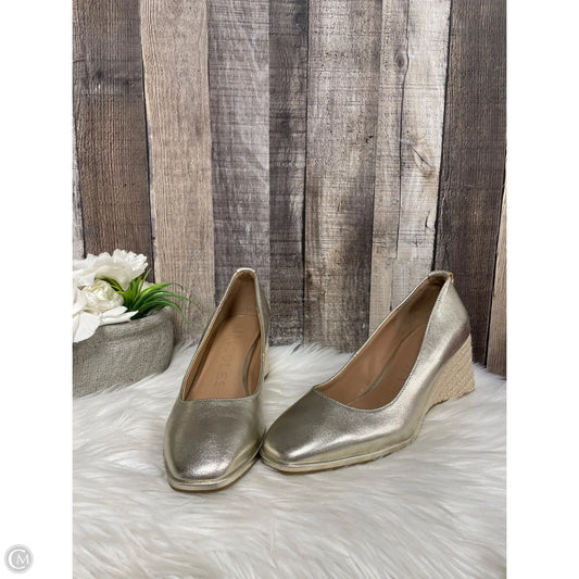 Shoes Heels Wedge By Aerosoles In Gold, Size: 8.5
