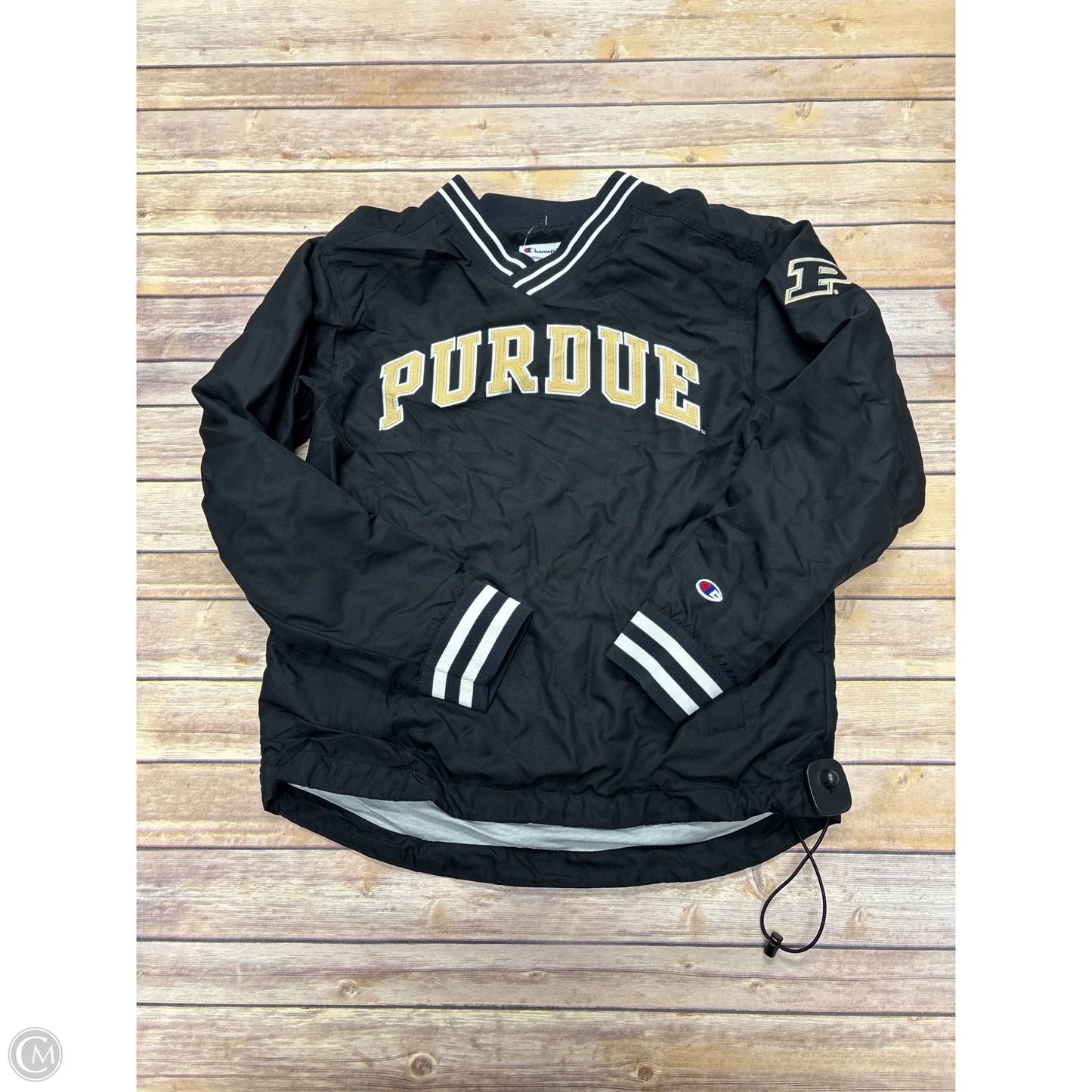 Jacket Windbreaker By Champion In Black, Size: S