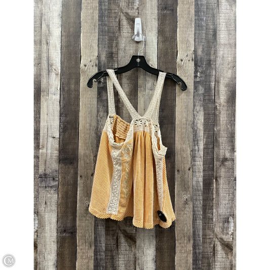 Top Sleeveless By Cme In Orange & Tan, Size: L