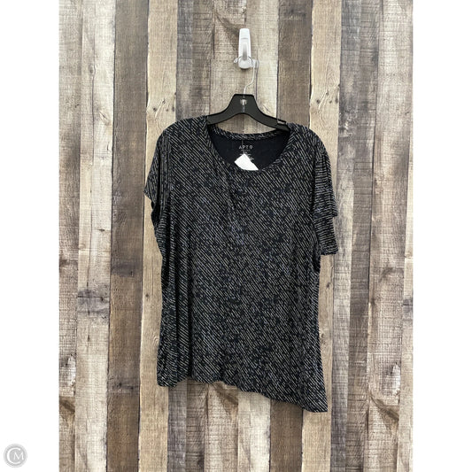 Top Short Sleeve By Apt 9 In Black, Size: Xxl
