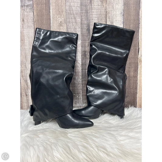 Boots Knee Heels By Clothes Mentor In Black, Size: 9