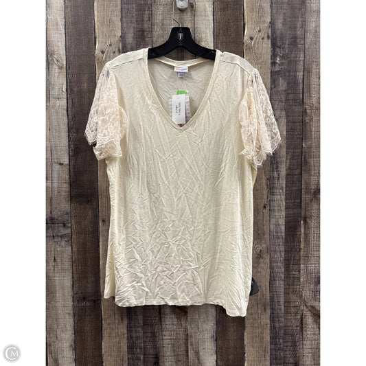 Top Short Sleeve By Lularoe In Ivory, Size: L