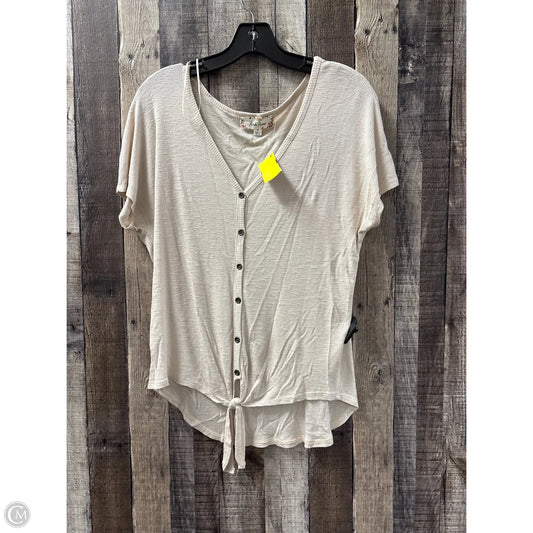 Top Short Sleeve By Pink Rose In Cream, Size: M