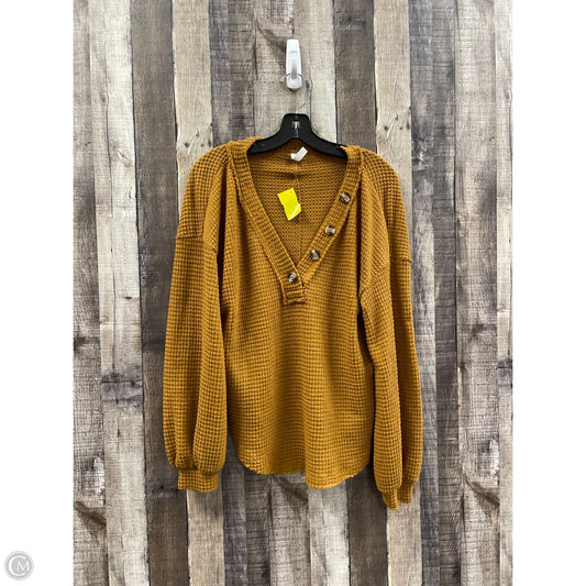 Top Long Sleeve By Wishlist In Brown, Size: S