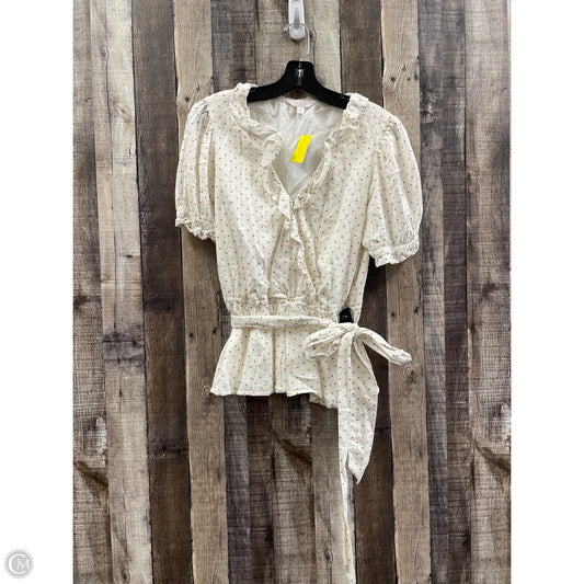 Top Short Sleeve By Lc Lauren Conrad In Polkadot Pattern, Size: M