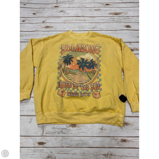 Sweatshirt Crewneck By Billabong In Yellow, Size: M