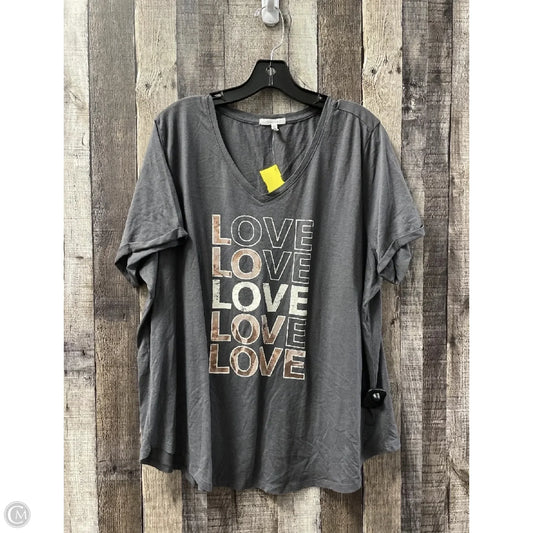 Top Short Sleeve By Maurices In Grey, Size: 1x