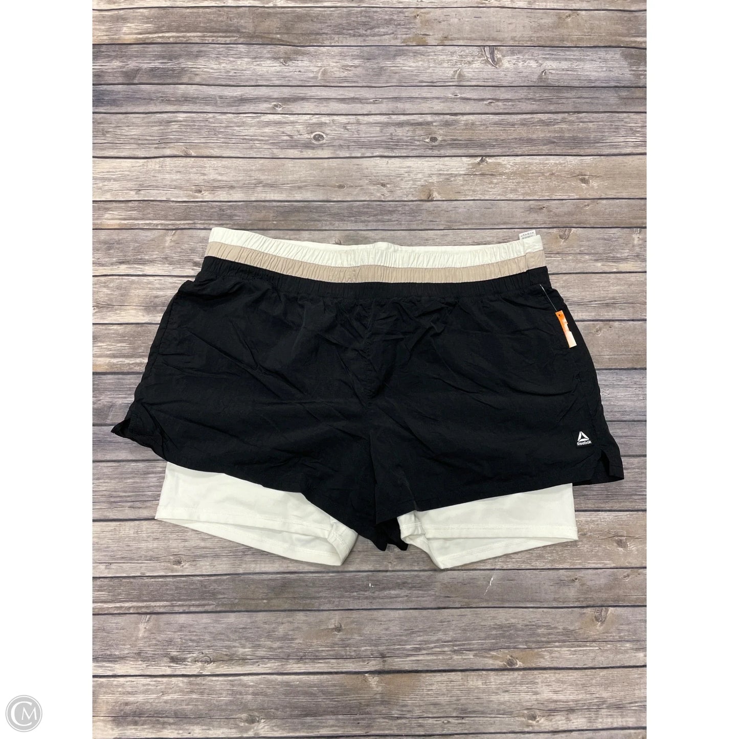 Athletic Shorts By Reebok In Black & Cream, Size: Xxl