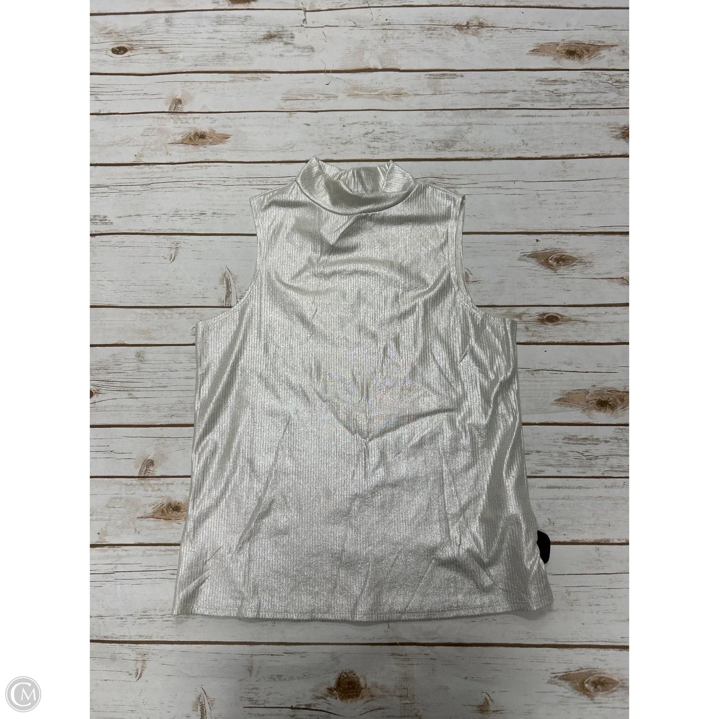 Top Sleeveless By Express In Silver, Size: M
