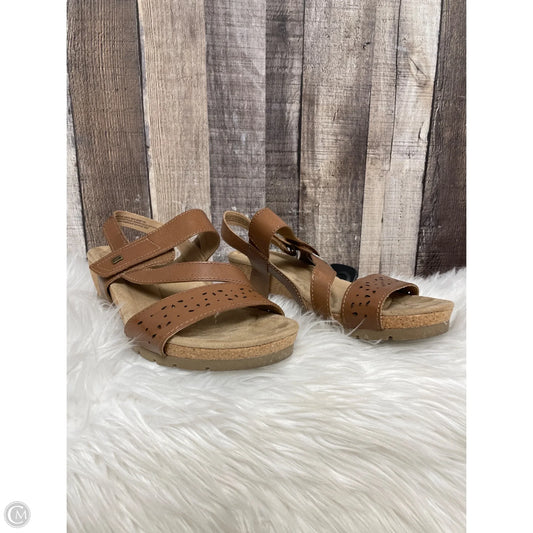 Sandals Heels Wedge By Earth Origins In Brown, Size: 10