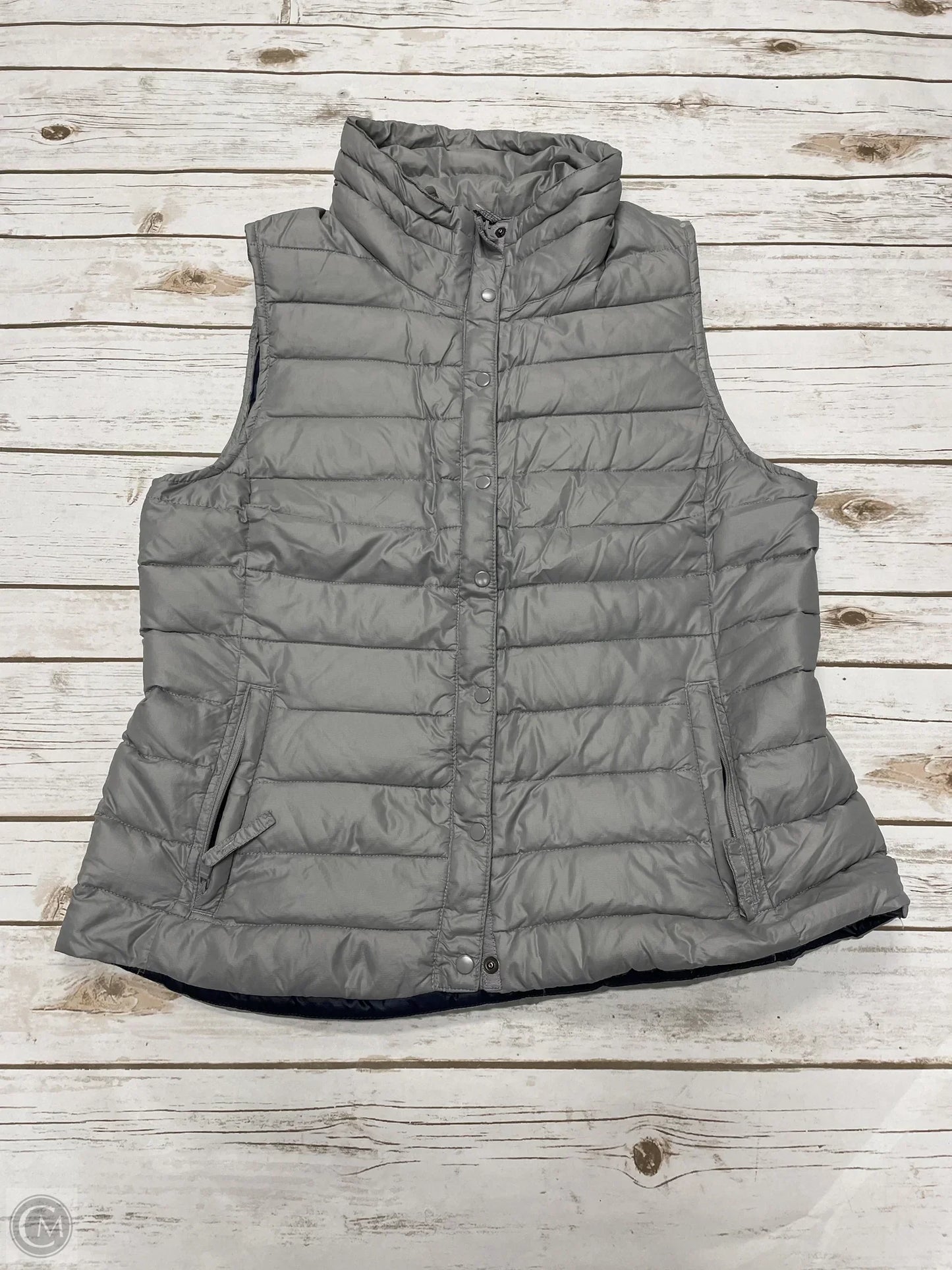 Vest Puffer & Quilted By Gap In Grey, Size: L