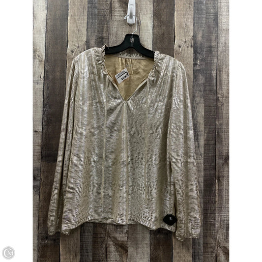 Top Long Sleeve By Loft In Gold, Size: M