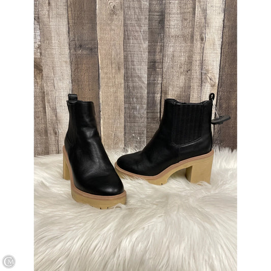 Boots Ankle Heels By Cme In Black & Brown, Size: 7