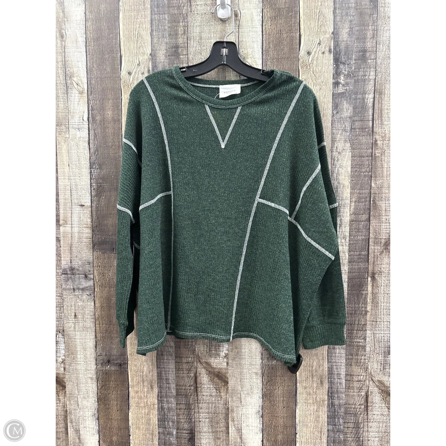 Top Long Sleeve By Cme In Green, Size: M