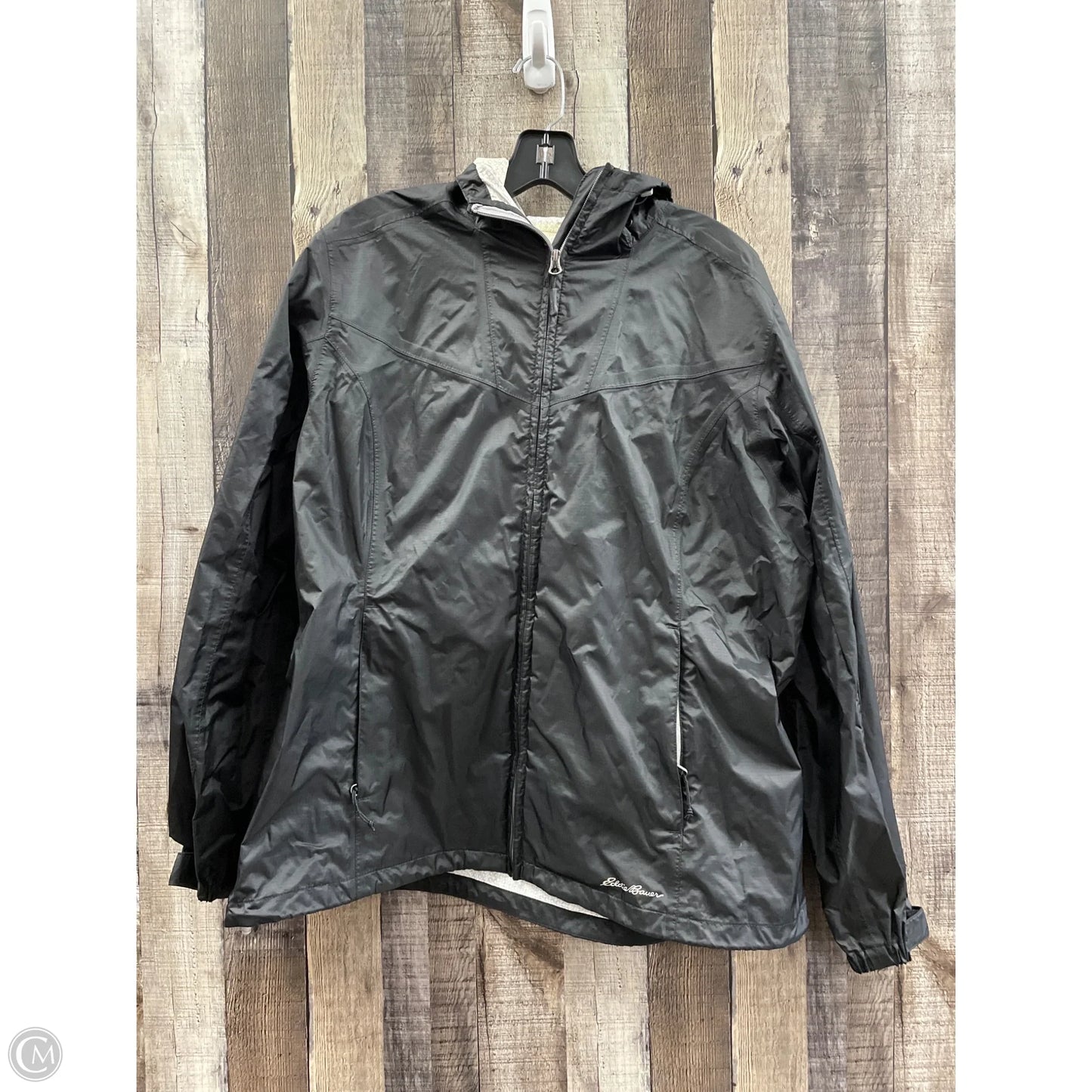 Coat Raincoat By Eddie Bauer In Black, Size: Xl