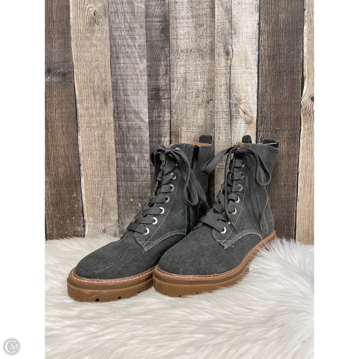 Boots Ankle Flats By Cme In Grey, Size: 8.5