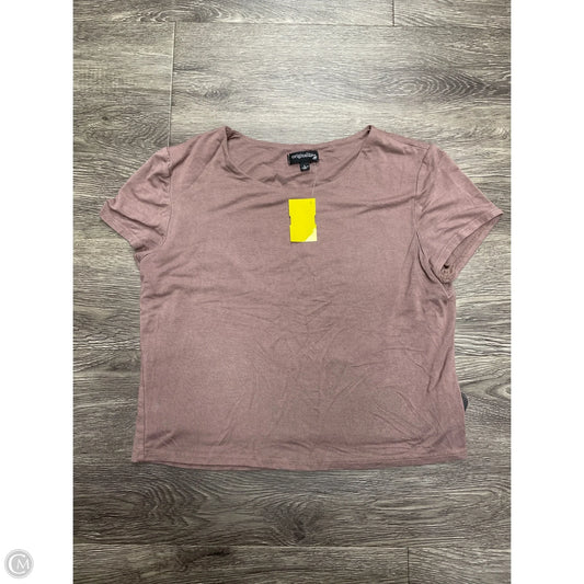 Top Short Sleeve By Originality In Mauve, Size: L