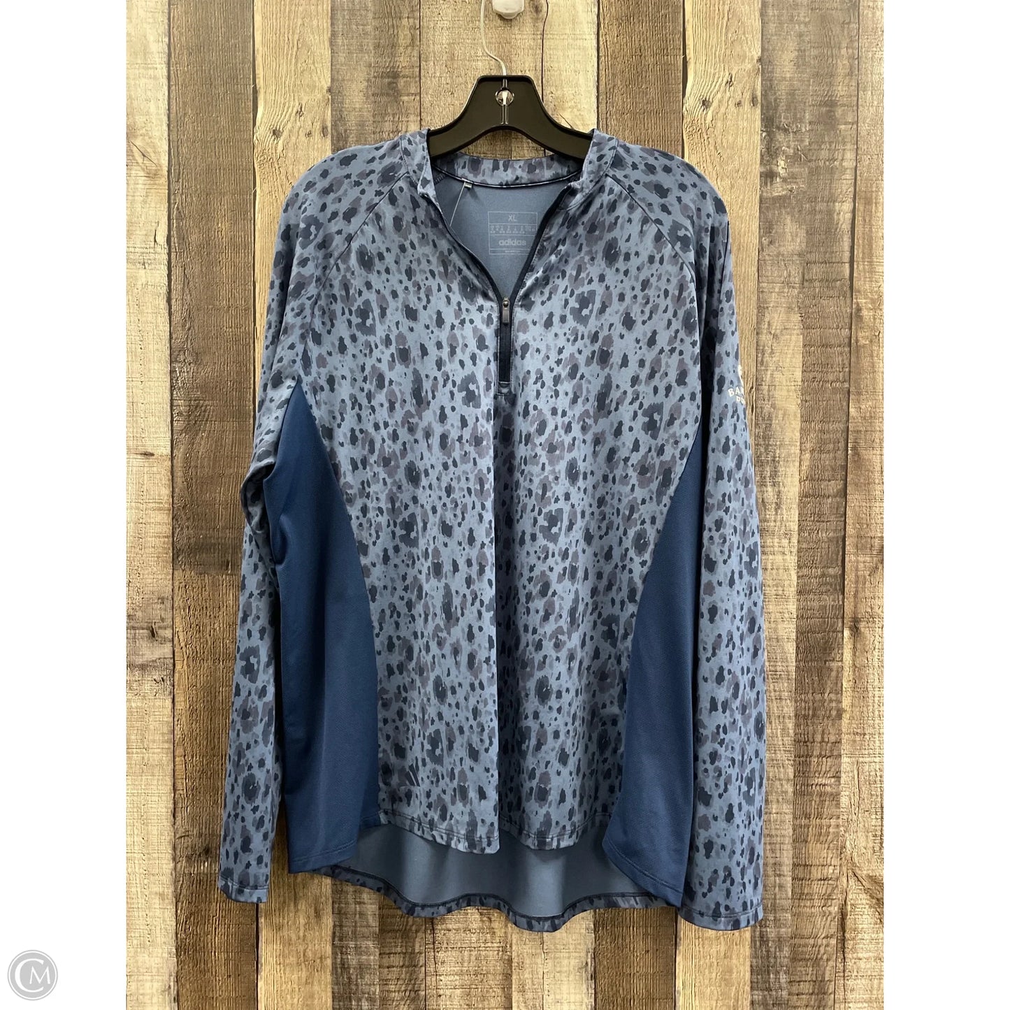 Athletic Top Long Sleeve Collar By Adidas In Blue, Size: Xl