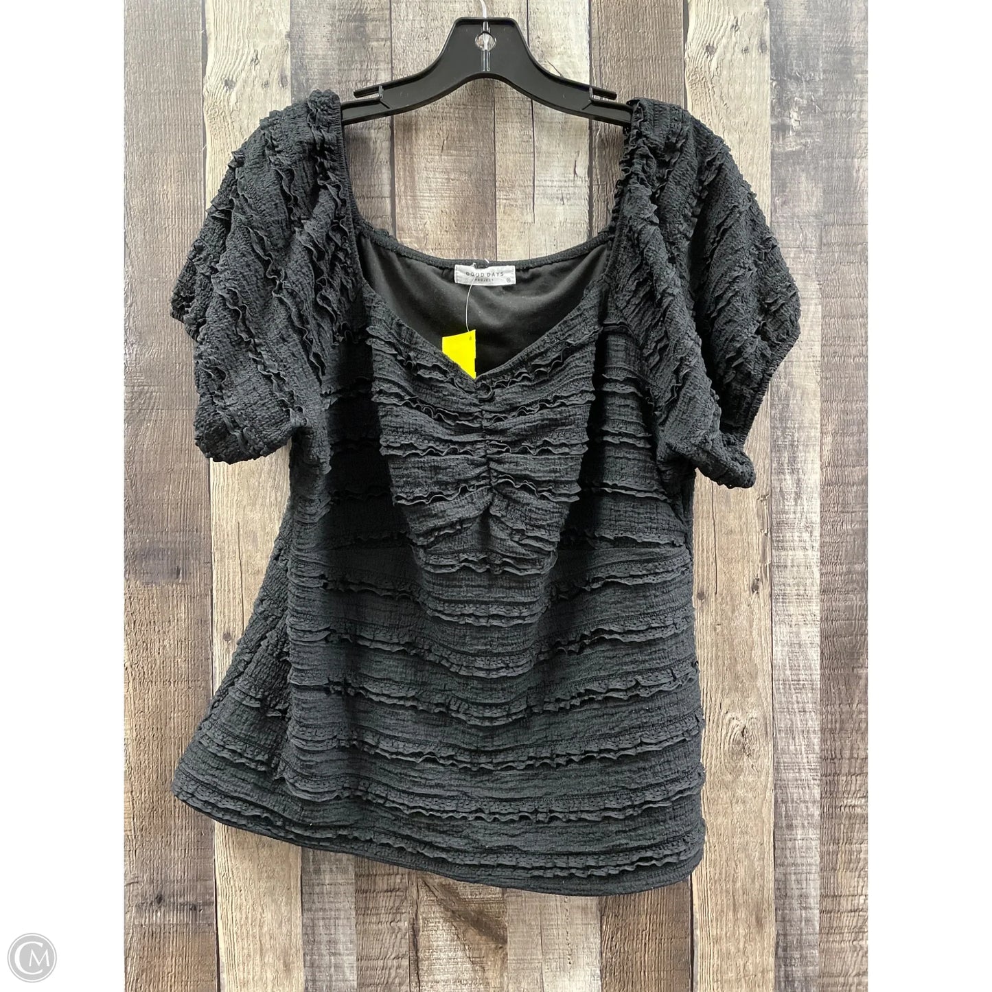 Top Short Sleeve By Cme In Black, Size: 2x