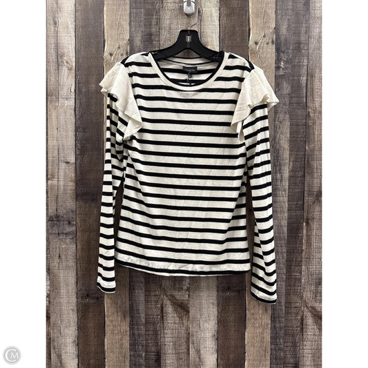 Top Long Sleeve By Who What Wear In Striped Pattern, Size: L