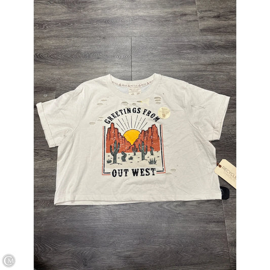 Top Short Sleeve By Cme In Tan, Size: Xl