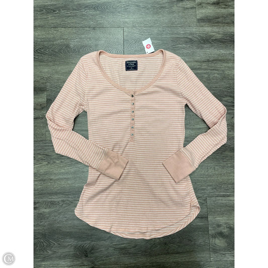 Top Long Sleeve By Abercrombie And Fitch In Peach, Size: Xl