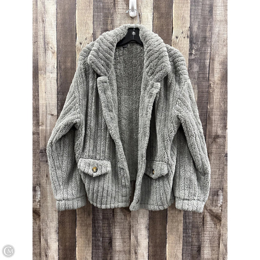 Jacket Faux Fur & Sherpa By Shein In Grey, Size: L