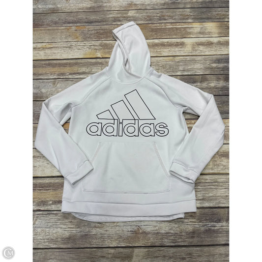 Athletic Sweatshirt Hoodie By Adidas In White, Size: S