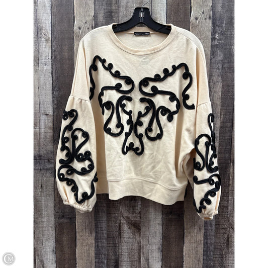 Sweatshirt Collar By Zara In Beige, Size: S