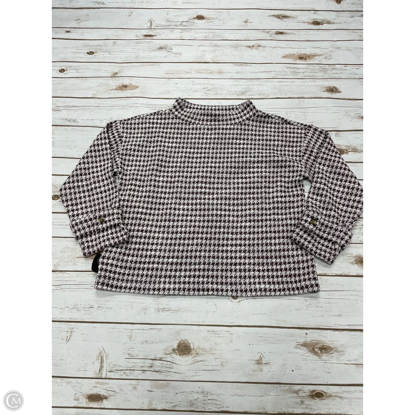 Sweater By Ann Taylor In Checkered Pattern, Size: S