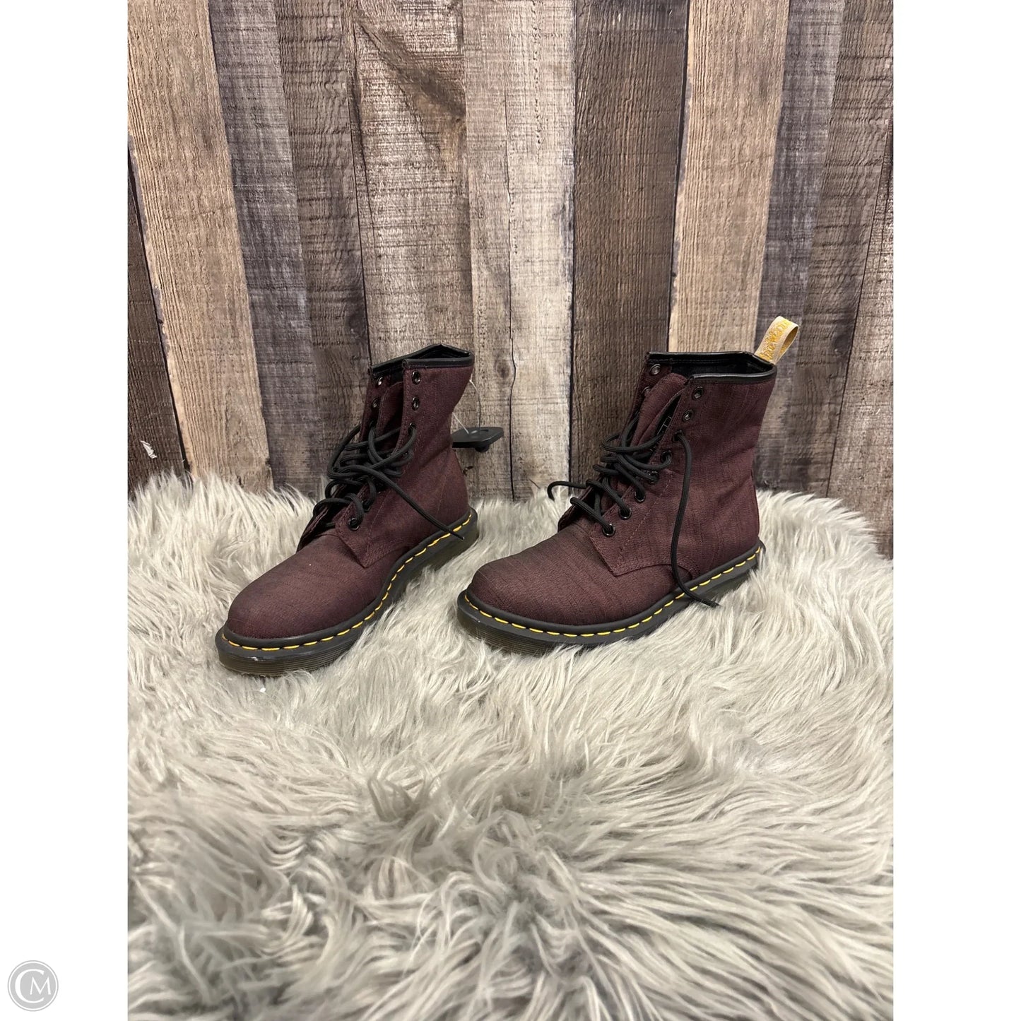 Boots Combat By Dr Martens In Maroon, Size: 6