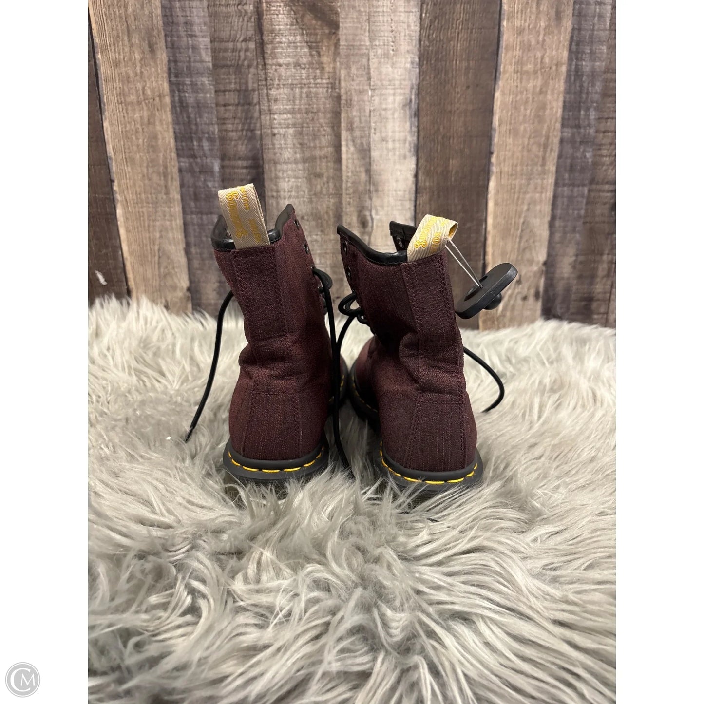 Boots Combat By Dr Martens In Maroon, Size: 6