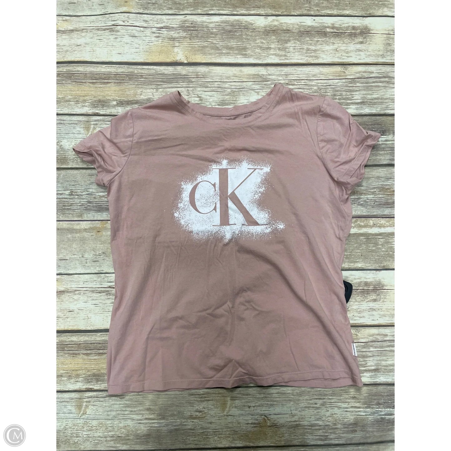Top Short Sleeve By Calvin Klein In Peach, Size: Xxl