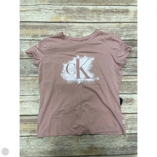 Top Short Sleeve By Calvin Klein In Peach, Size: Xxl