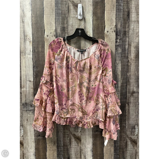 Top Long Sleeve By Inc In Floral Print, Size: L