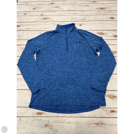 Athletic Top Long Sleeve Collar By Under Armour In Blue, Size: M