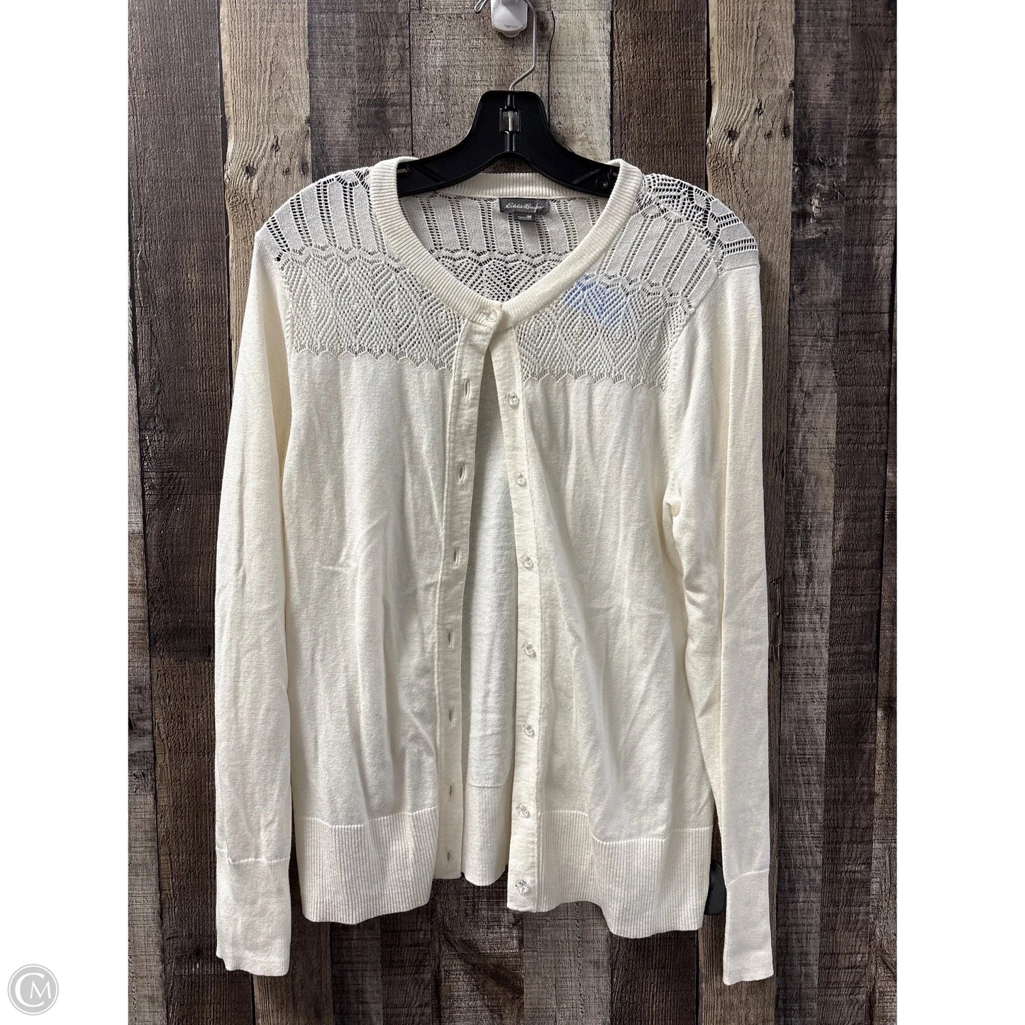 Top Long Sleeve By Eddie Bauer In White, Size: M