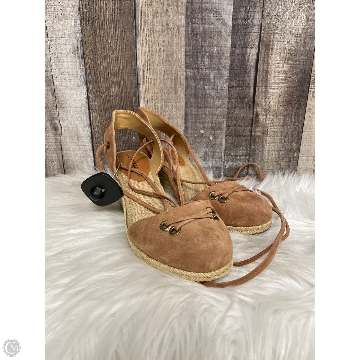 Shoes Heels Wedge By Lucky Brand In Tan, Size: 8
