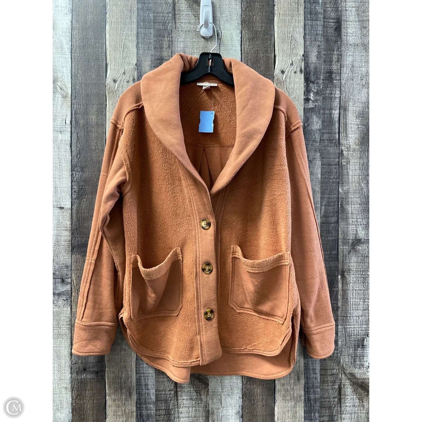 Jacket Shirt By Knox Rose In Brown, Size: Xs