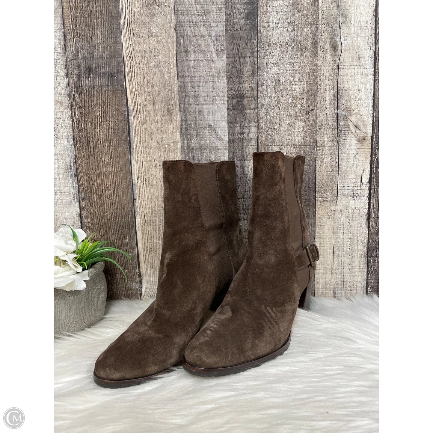 Boots Ankle Heels By Cole-haan In Brown, Size: 8.5