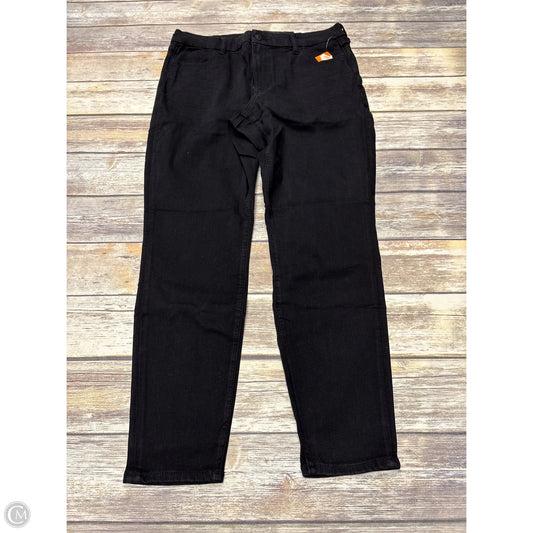Jeans Straight By American Eagle In Black Denim, Size: 16