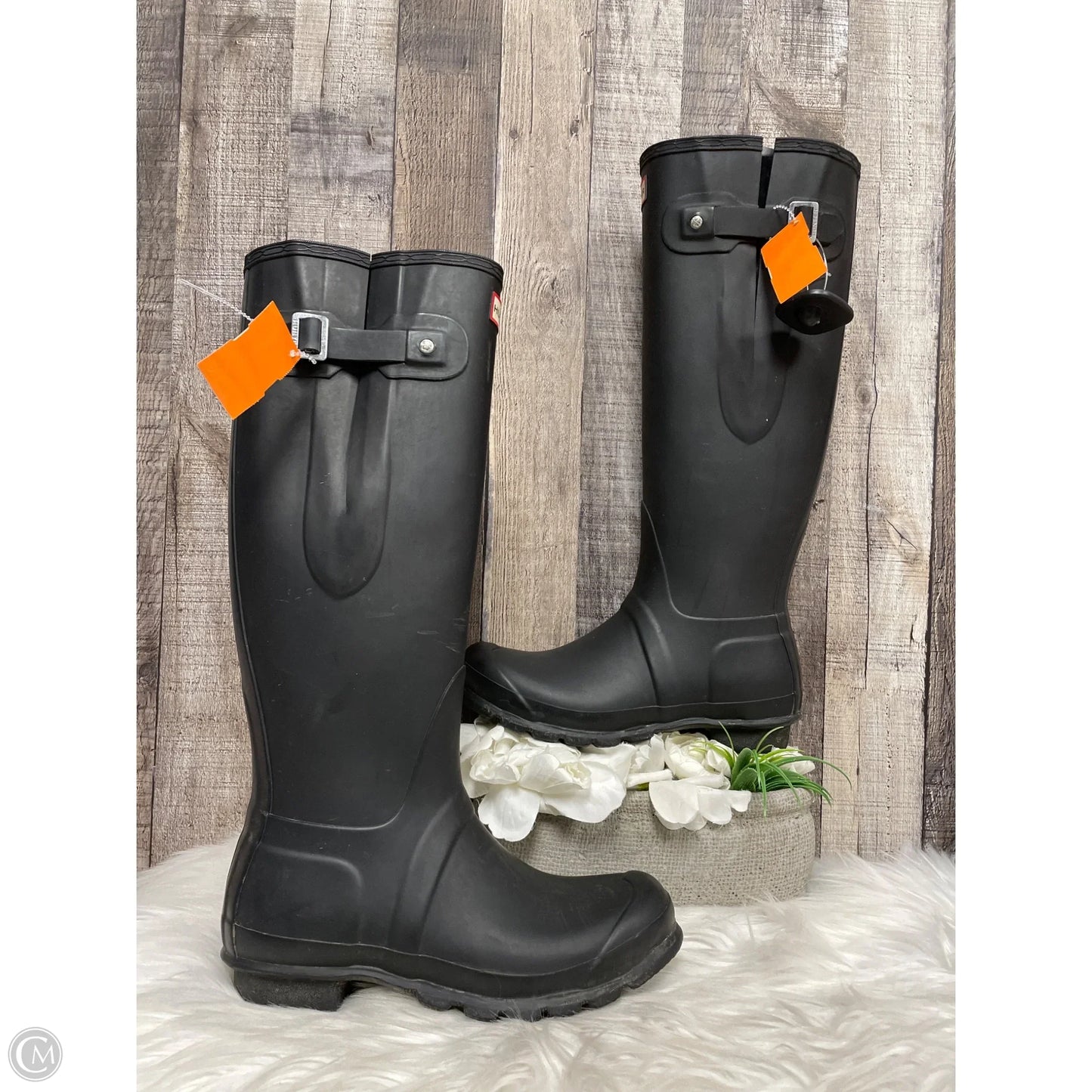Boots Rain By Hunter In Black, Size: 7