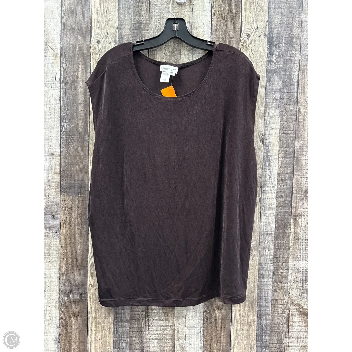 Top Sleeveless By Coldwater Creek In Brown, Size: 3x