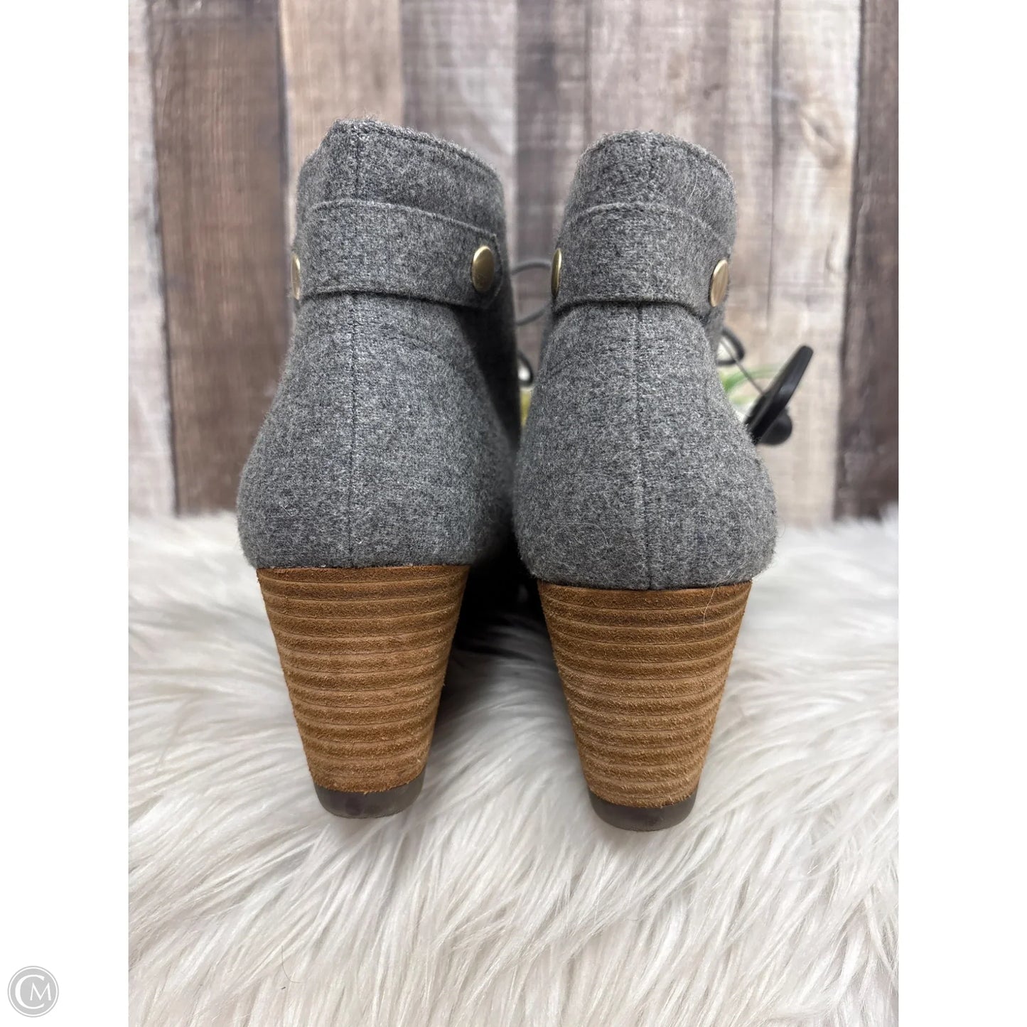 Boots Ankle Heels By Dr Scholls In Grey, Size: 9.5