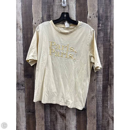 Top Short Sleeve By H&m In Cream, Size: L